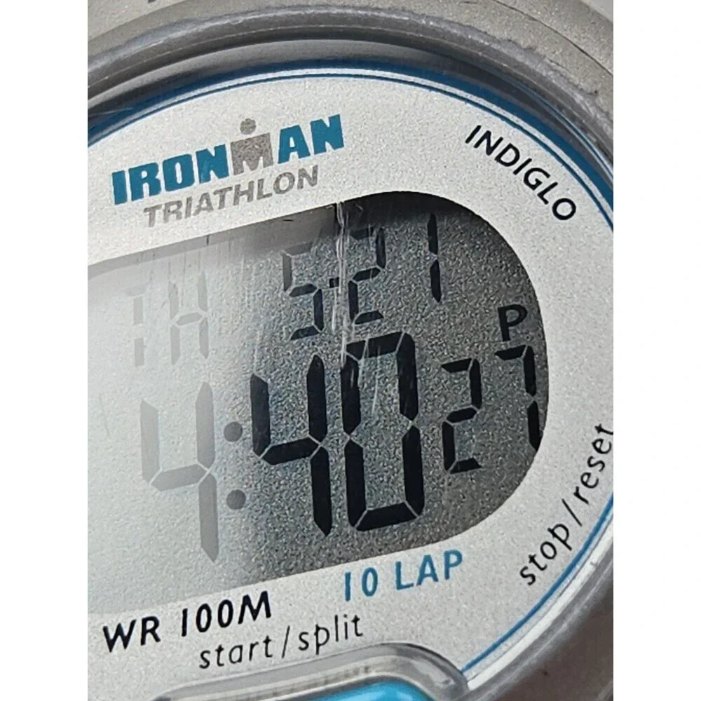 Timex Ironman Womens Teal Silver Digital Watch 10 Lap Indiglo Alarm New Battery